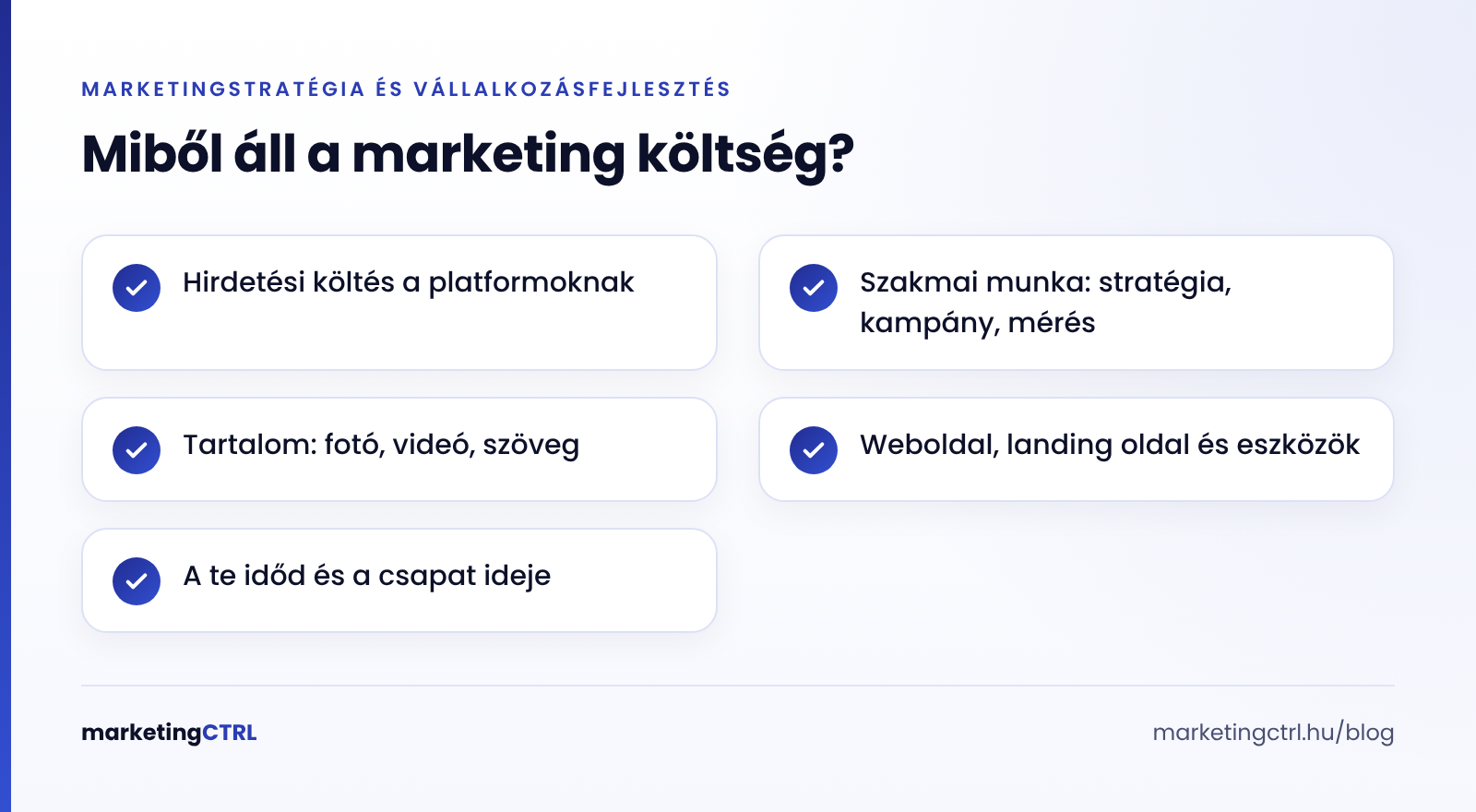 A marketing költség öt eleme egy kisvállalkozásnál
